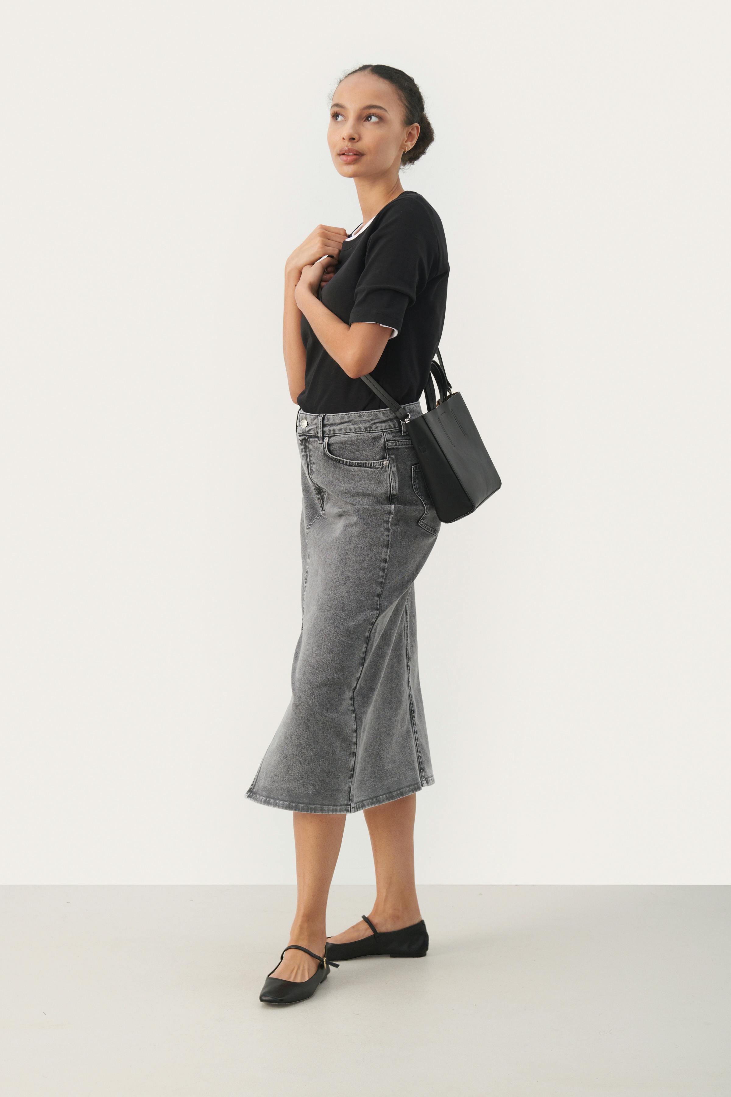 DilinPW Long denim skirt LOOKBOOK BACK 30309133-300150