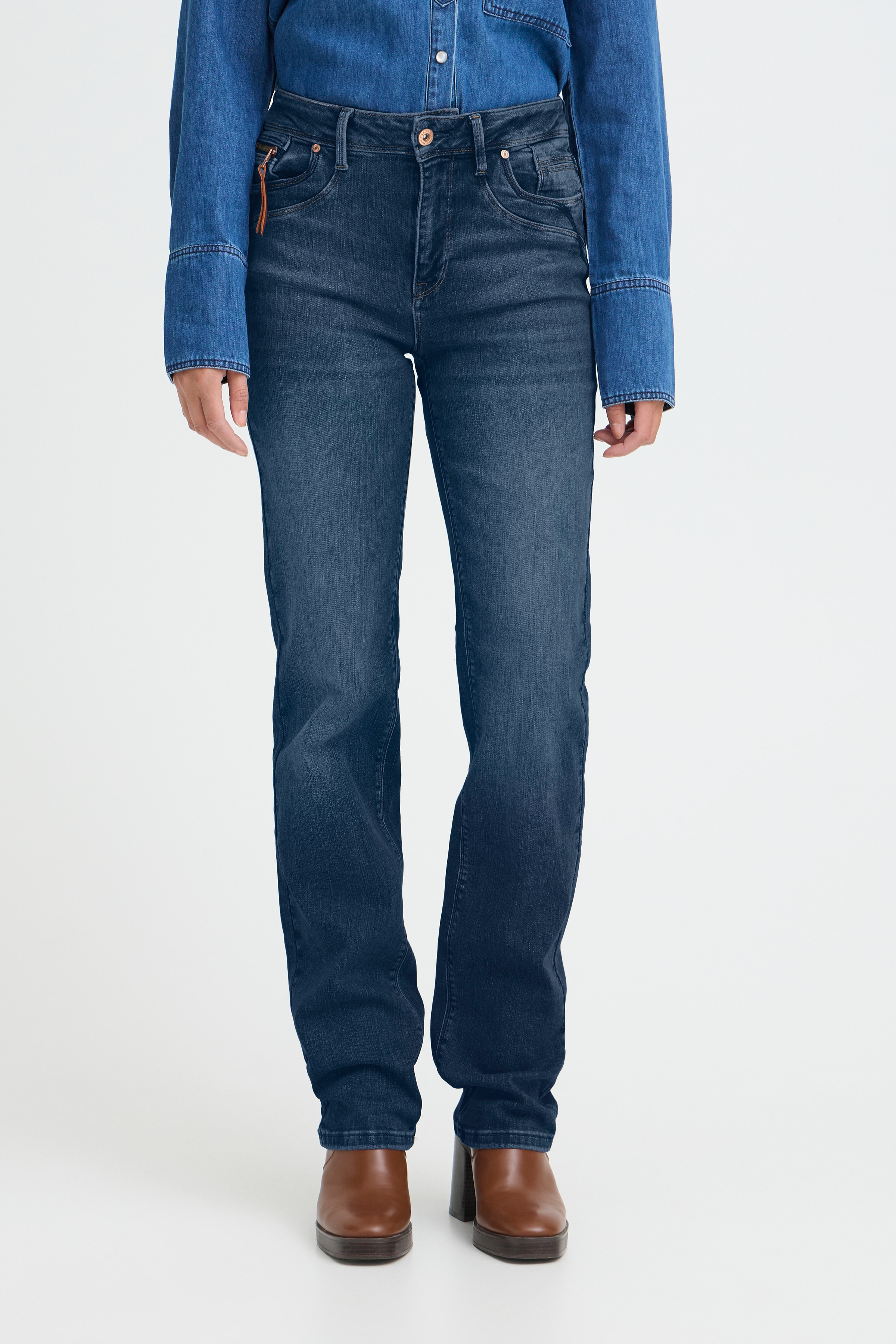 PZKAROLINA HW Jeans Straight Leg LOOKBOOK FRONT 50205580-200005