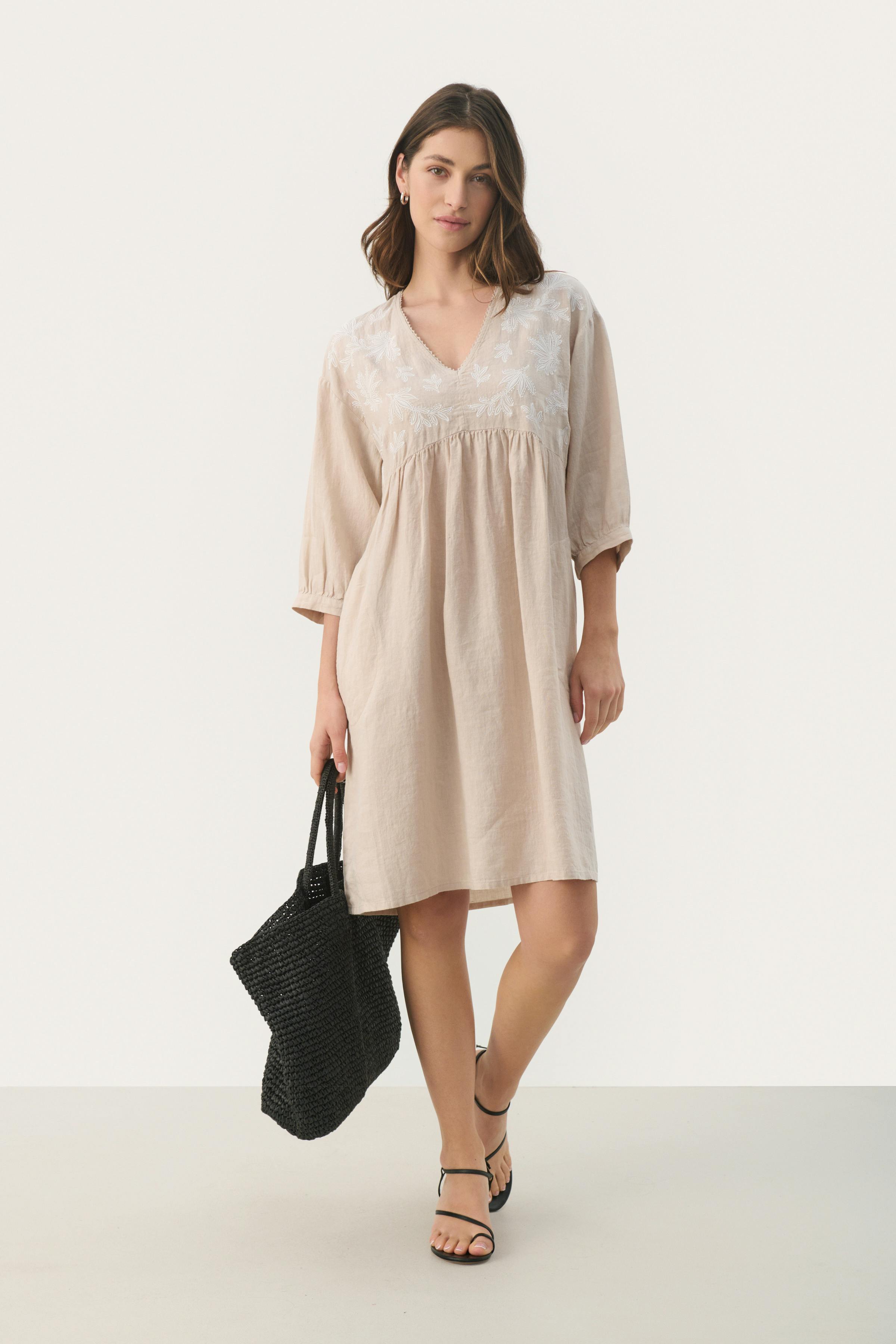 GiazellaPW Short linen dress LOOKBOOK FRONT 30308679-303175