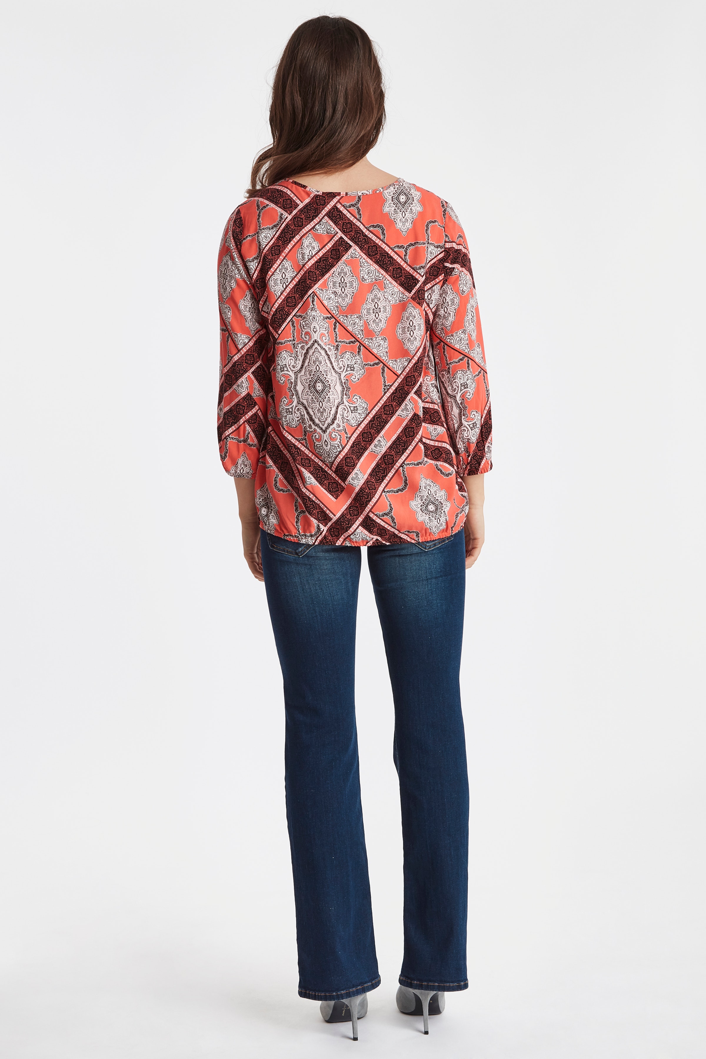 Blouse with short sleeve LOOKBOOK BACK 20607067-69175
