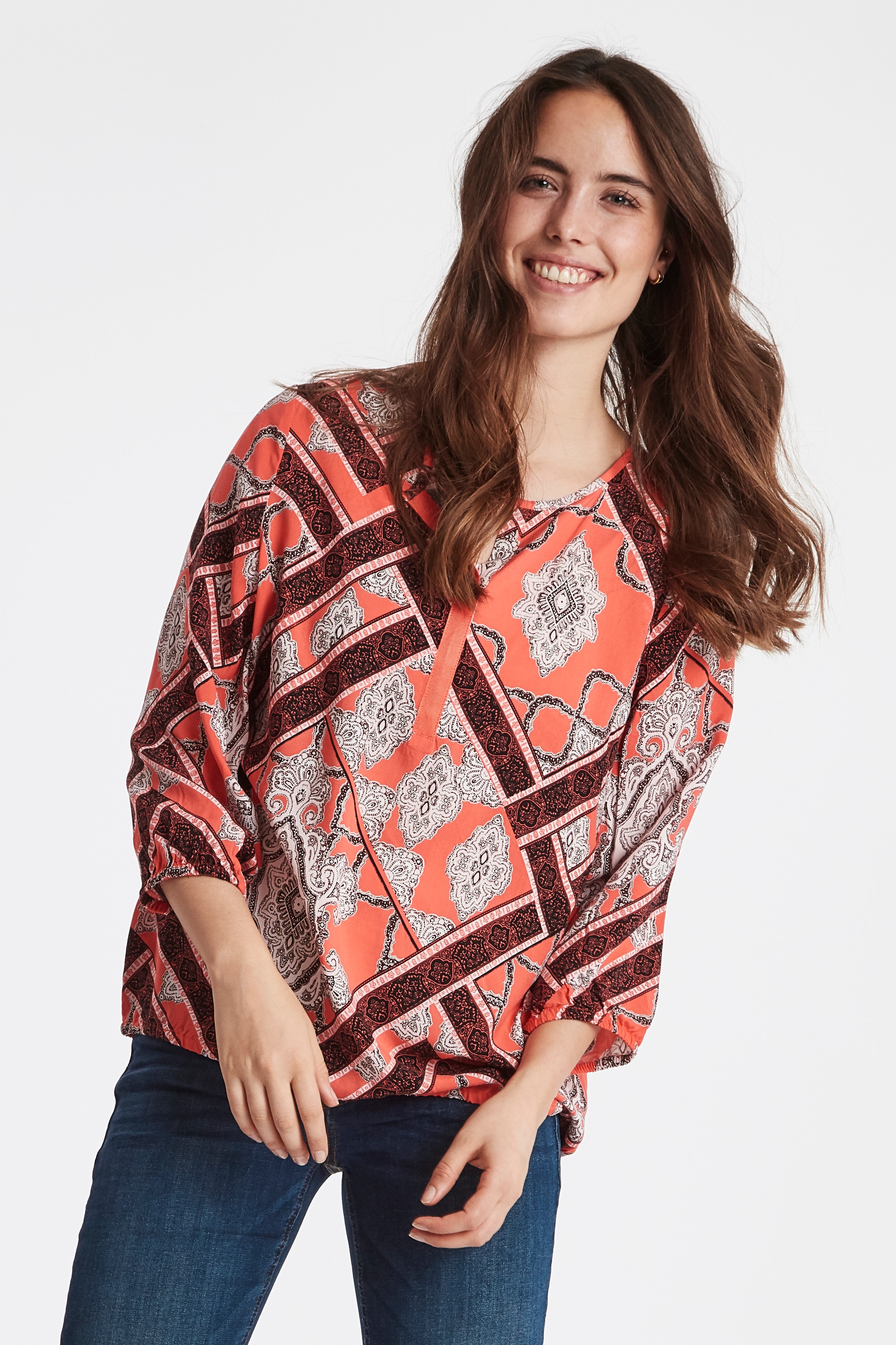 Blouse with short sleeve LOOKBOOK FRONT 20607067-69175