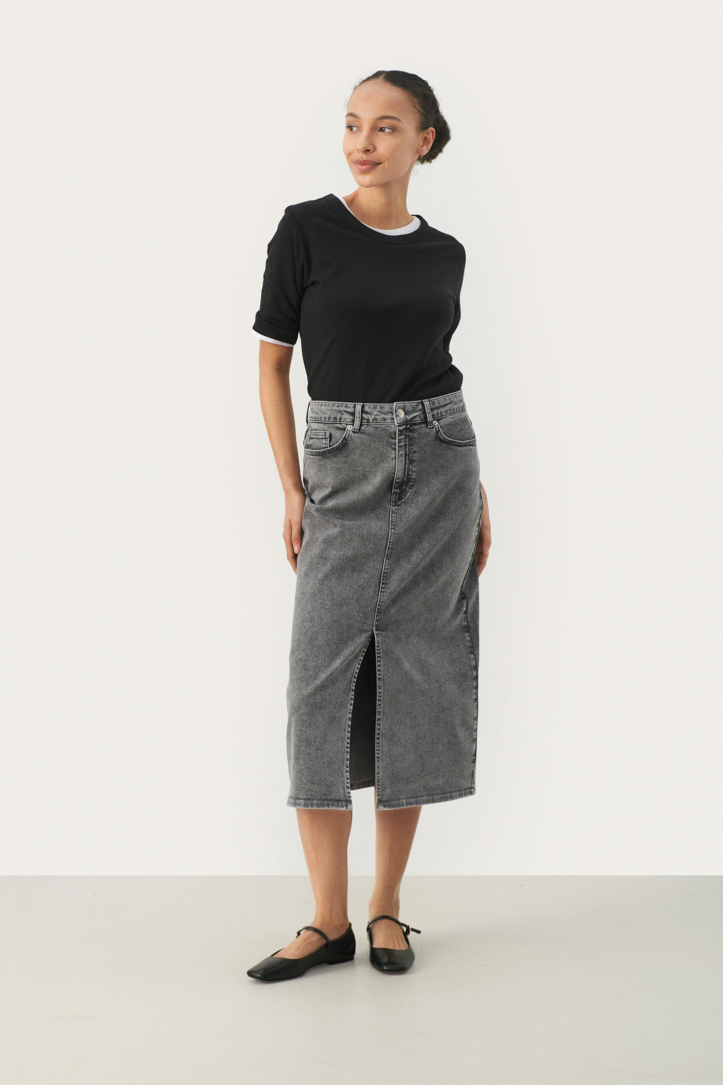 DilinPW Long denim skirt LOCATION NONE 30309133-300150