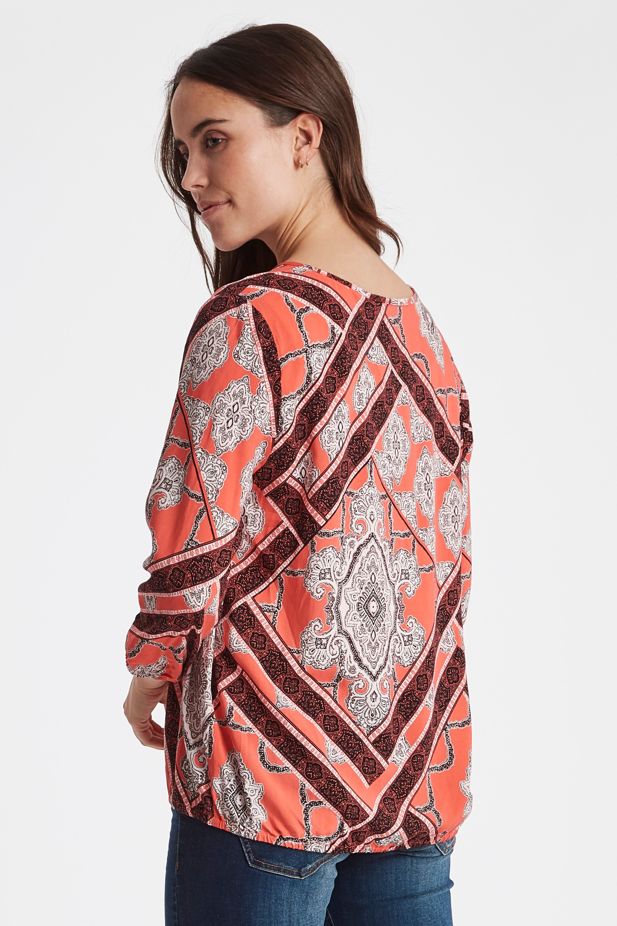 Blouse with short sleeve LOOKBOOK BACK 20607067-69175