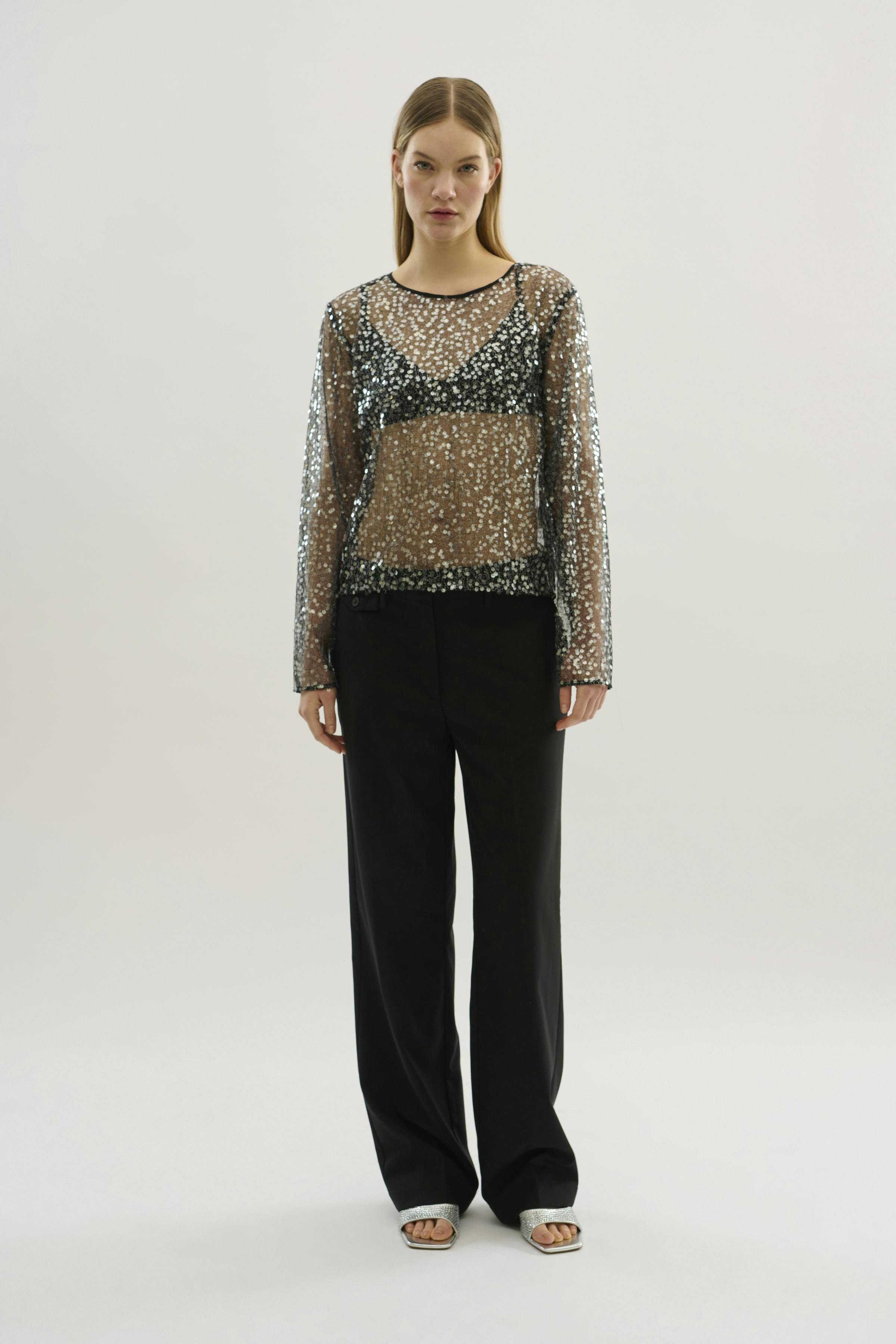 KBSigne Sequin blouse LOOKBOOK FRONT 10105249-194008