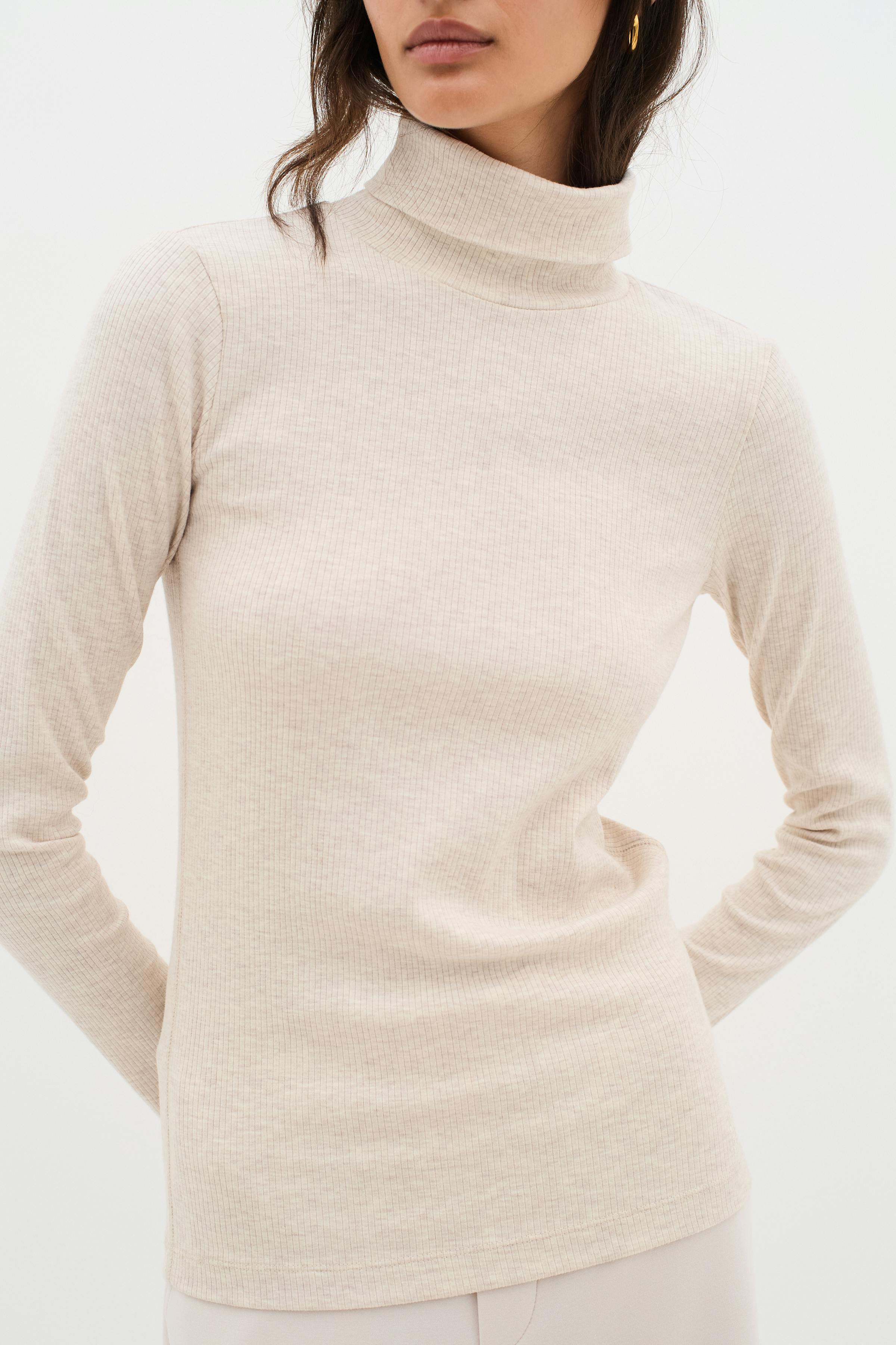 DagnaIW Rollneck Melange T-shirt LOOKBOOK DETAIL 30109838-300597