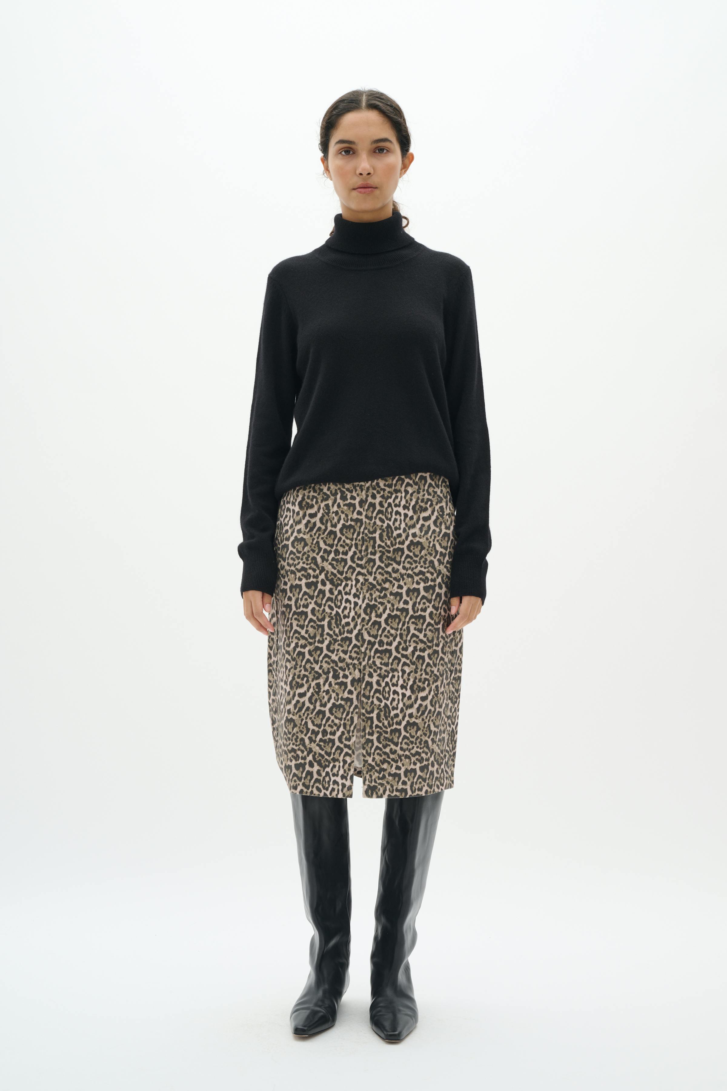 RiverIW leopard Nederdel LOOKBOOK FRONT 30110454-300824