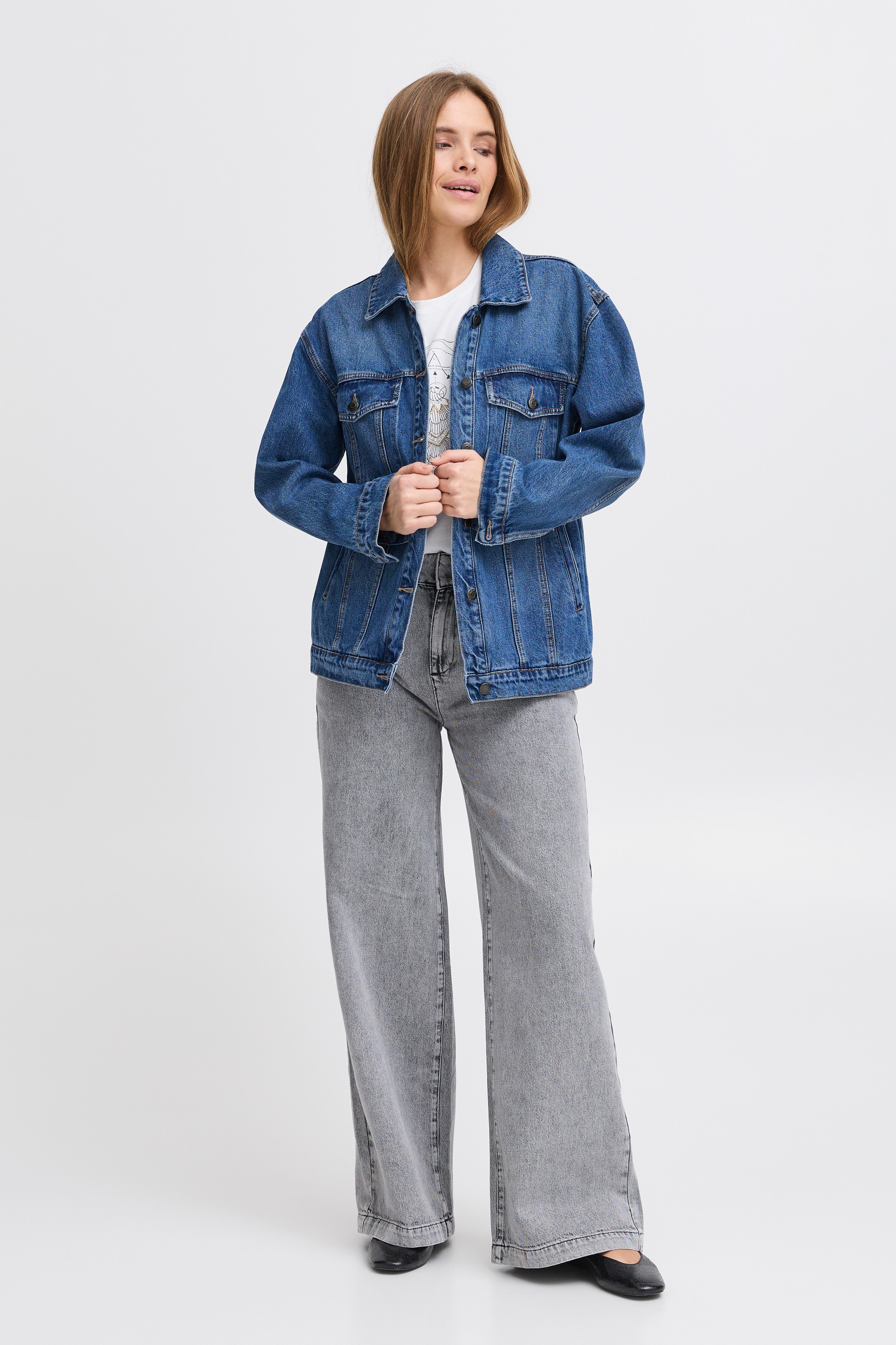 PZALORA Denim jakke LOOKBOOK FRONT 50208648-200005