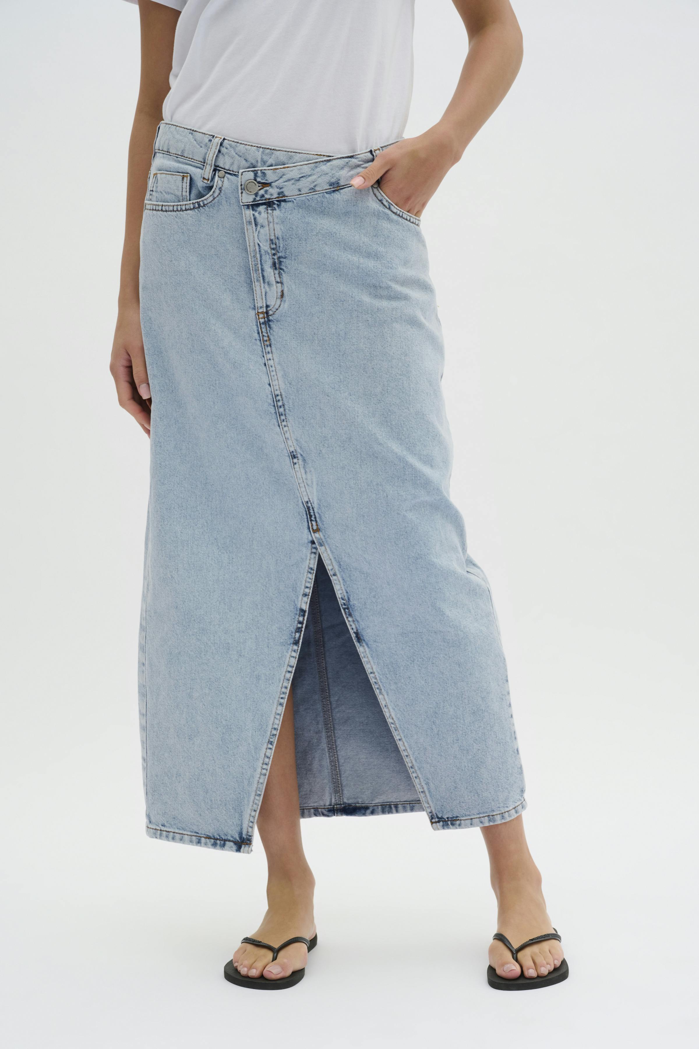 MWLouis Wrap Long Denim Skirt LOOKBOOK FRONT 10703793-100046