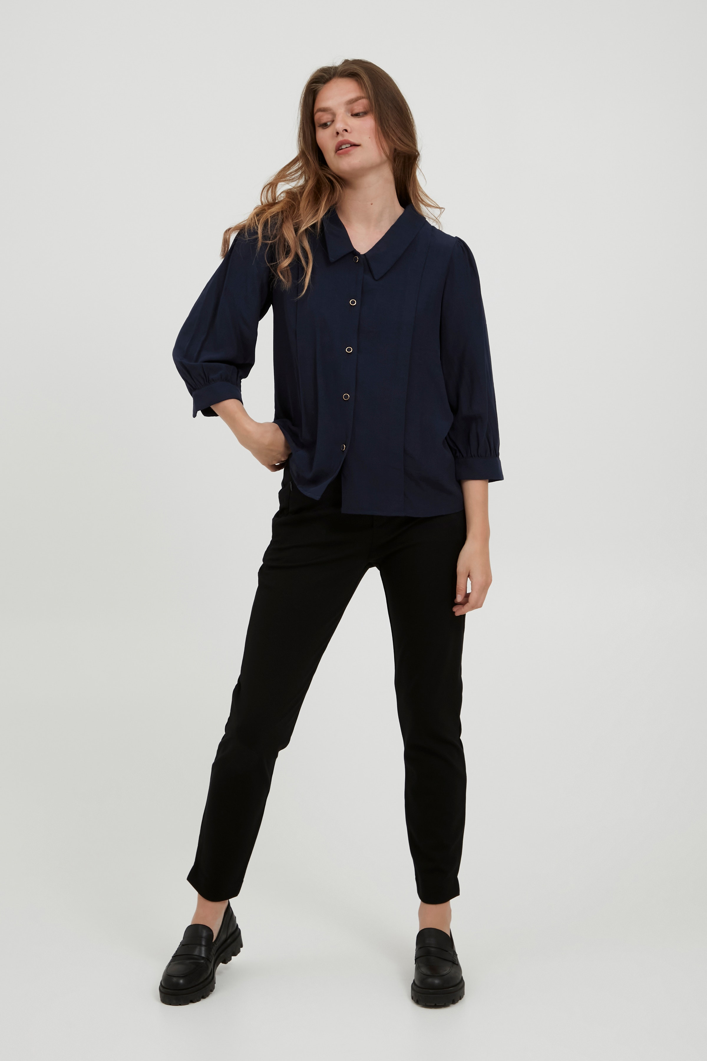 Blouse with long sleeve LOOKBOOK FRONT 20404134-193923