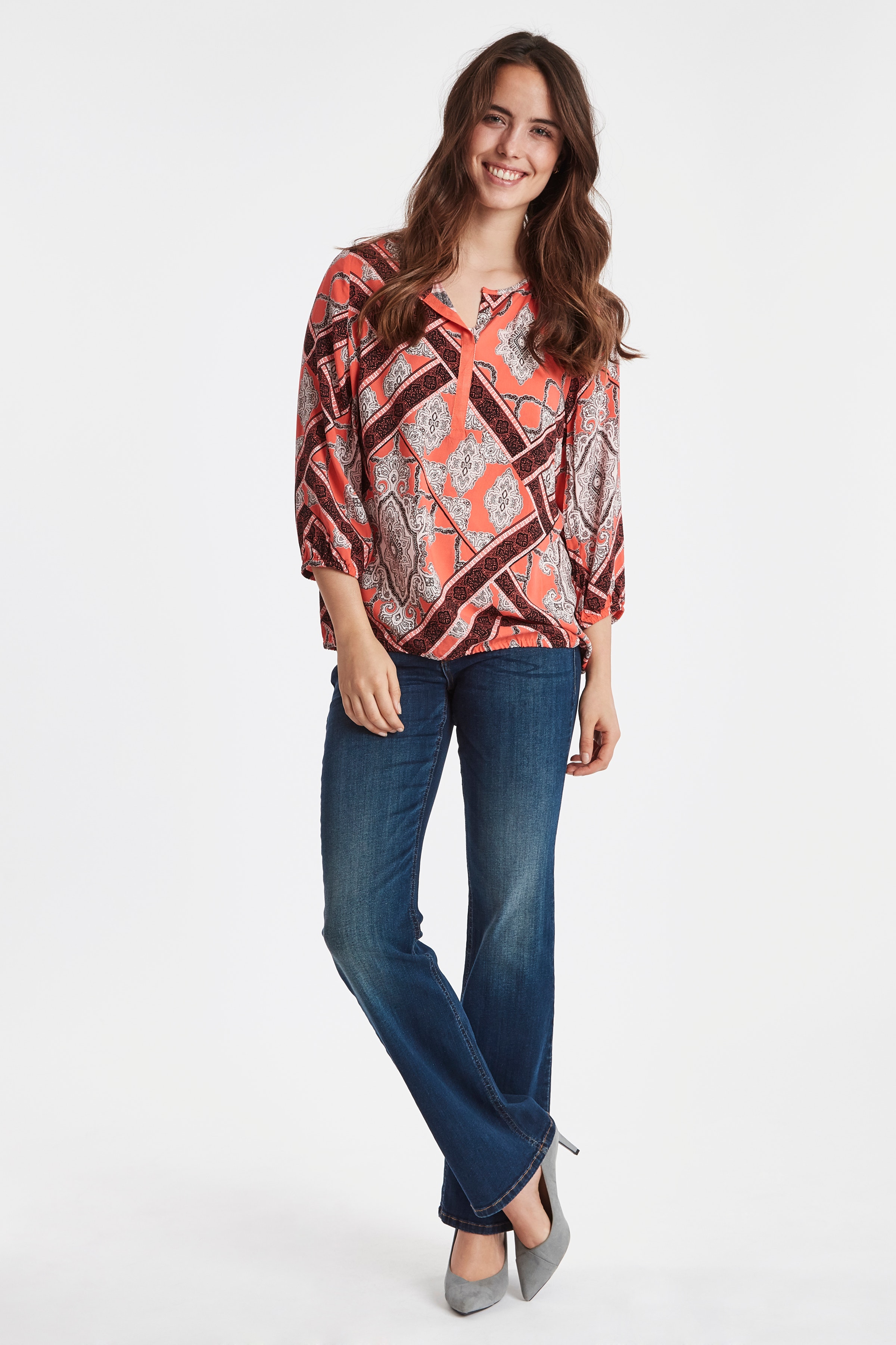 Blouse with short sleeve LOOKBOOK FRONT 20607067-69175