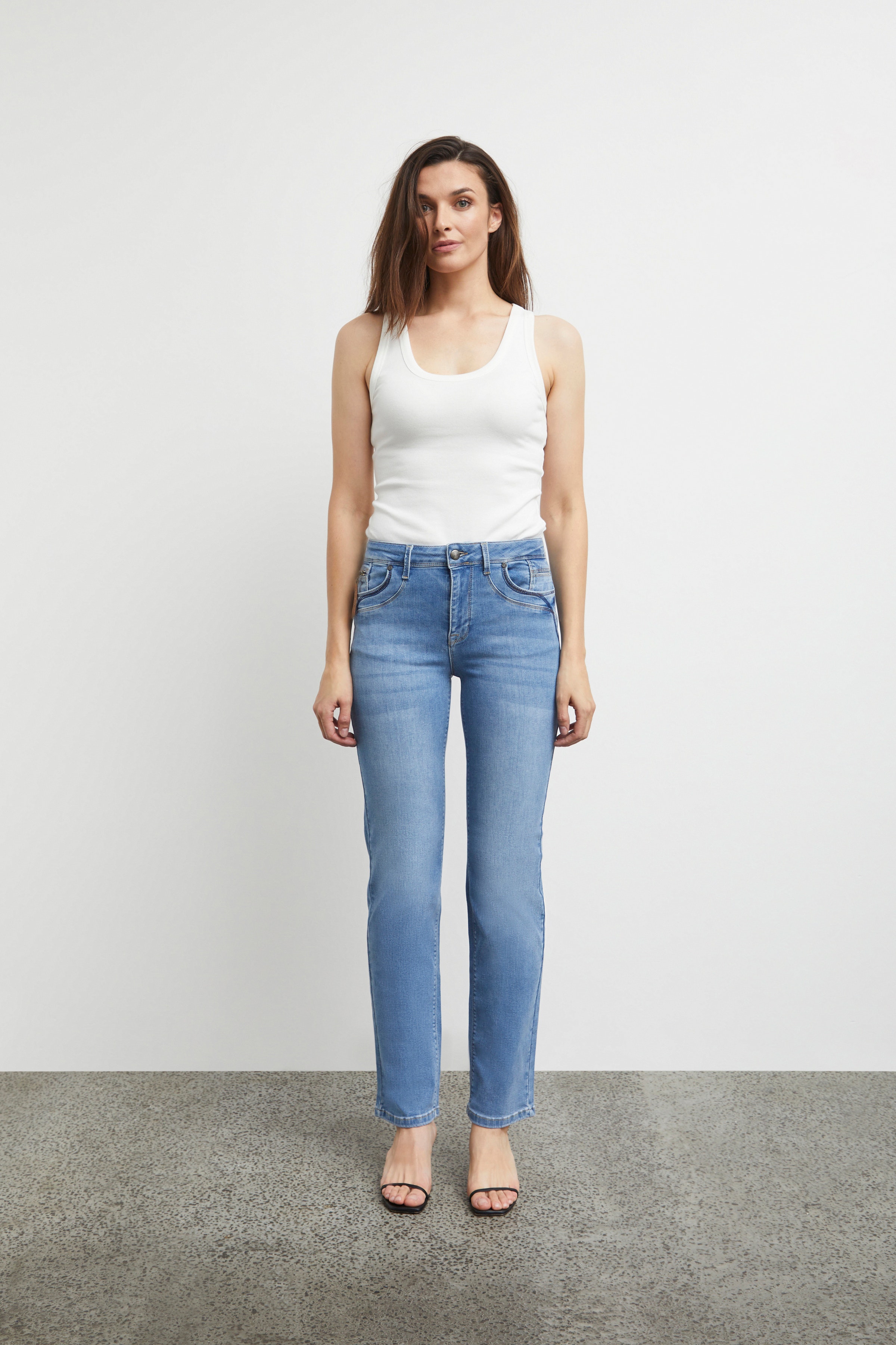 PZKAROLINA HW Jeans Straight Leg LOCATION NONE 50205580-200008