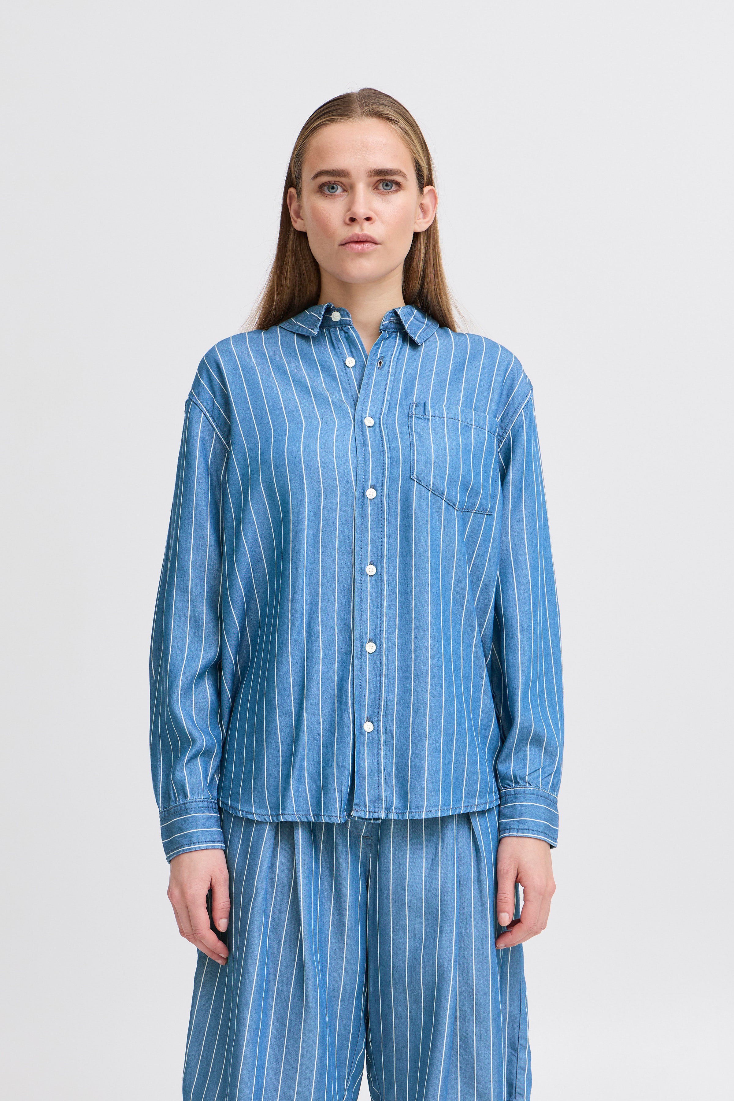 IHBECCOS Denim skjorte LOOKBOOK FRONT 20122779-201166