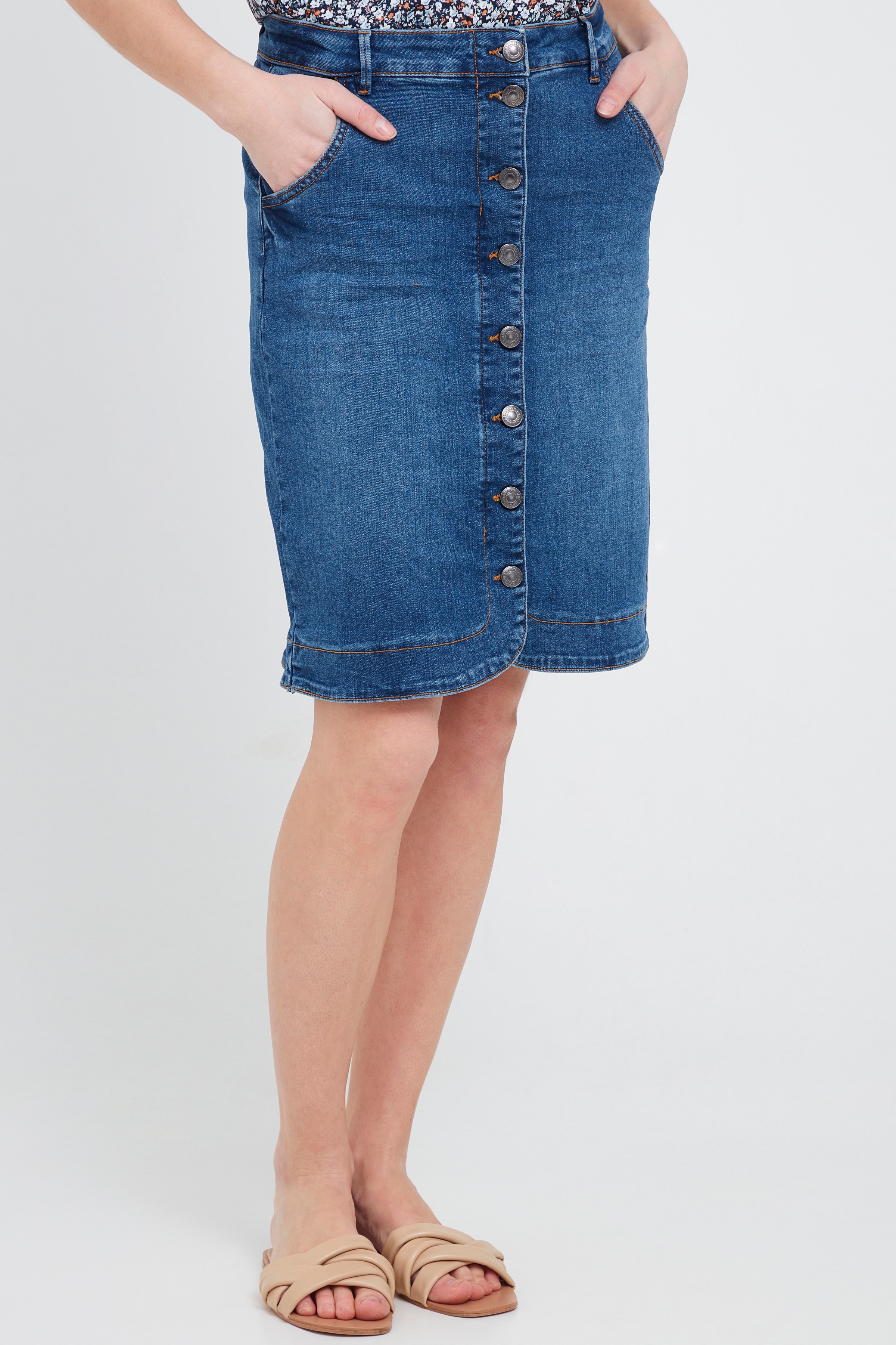 Denim skirt LOOKBOOK FRONT 20609313-200078