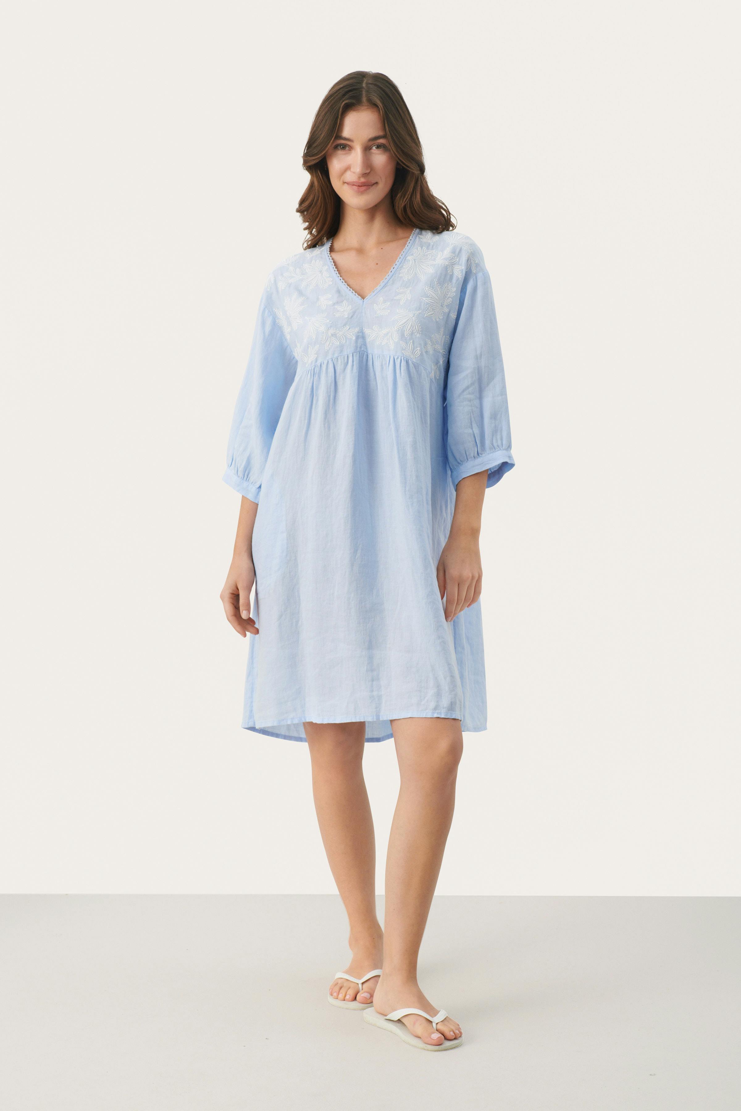 GiazellaPW Short linen dress LOOKBOOK FRONT 30308679-302979