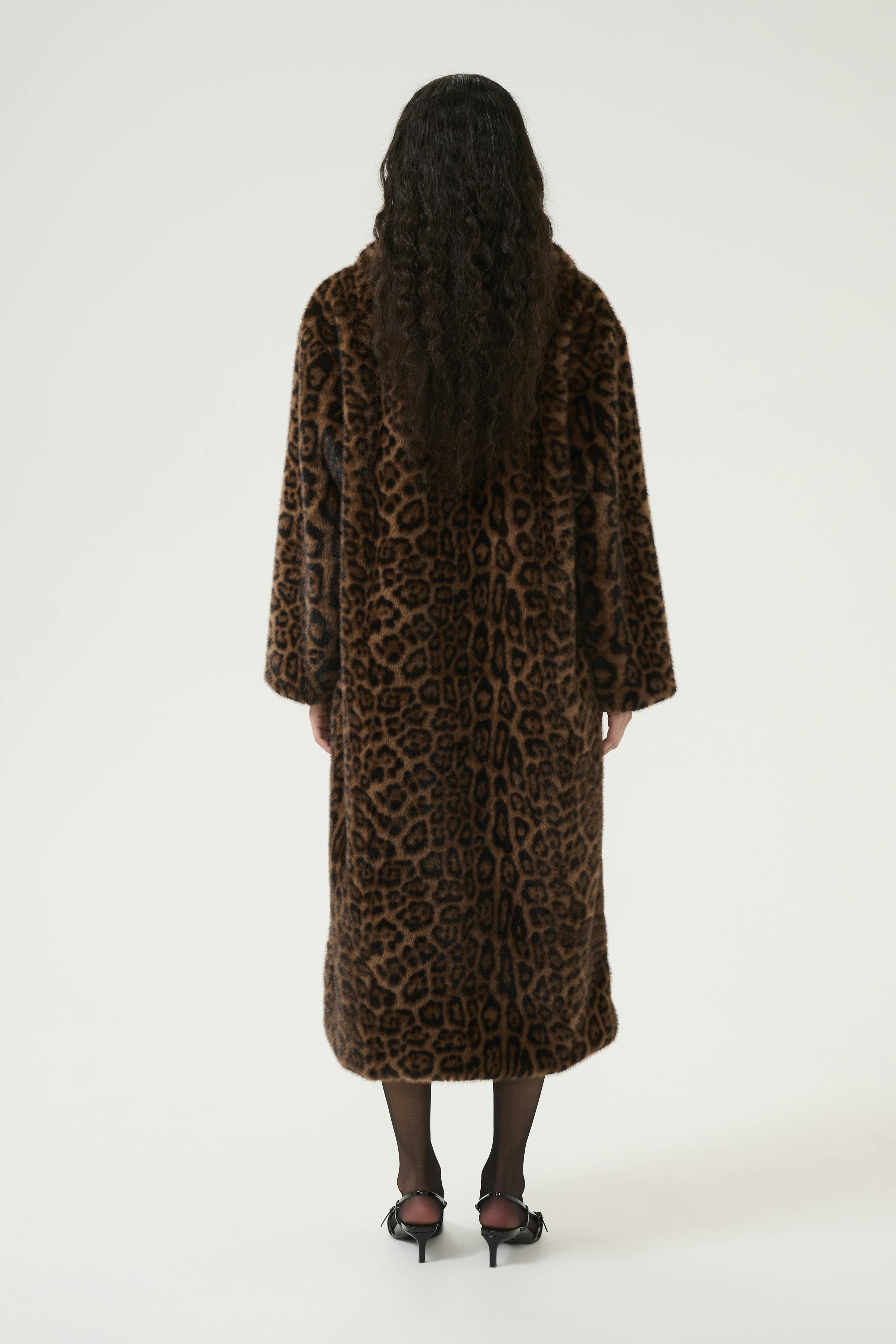 KBTira Leopard Faux Fur frakke LOOKBOOK BACK 10105448-103153