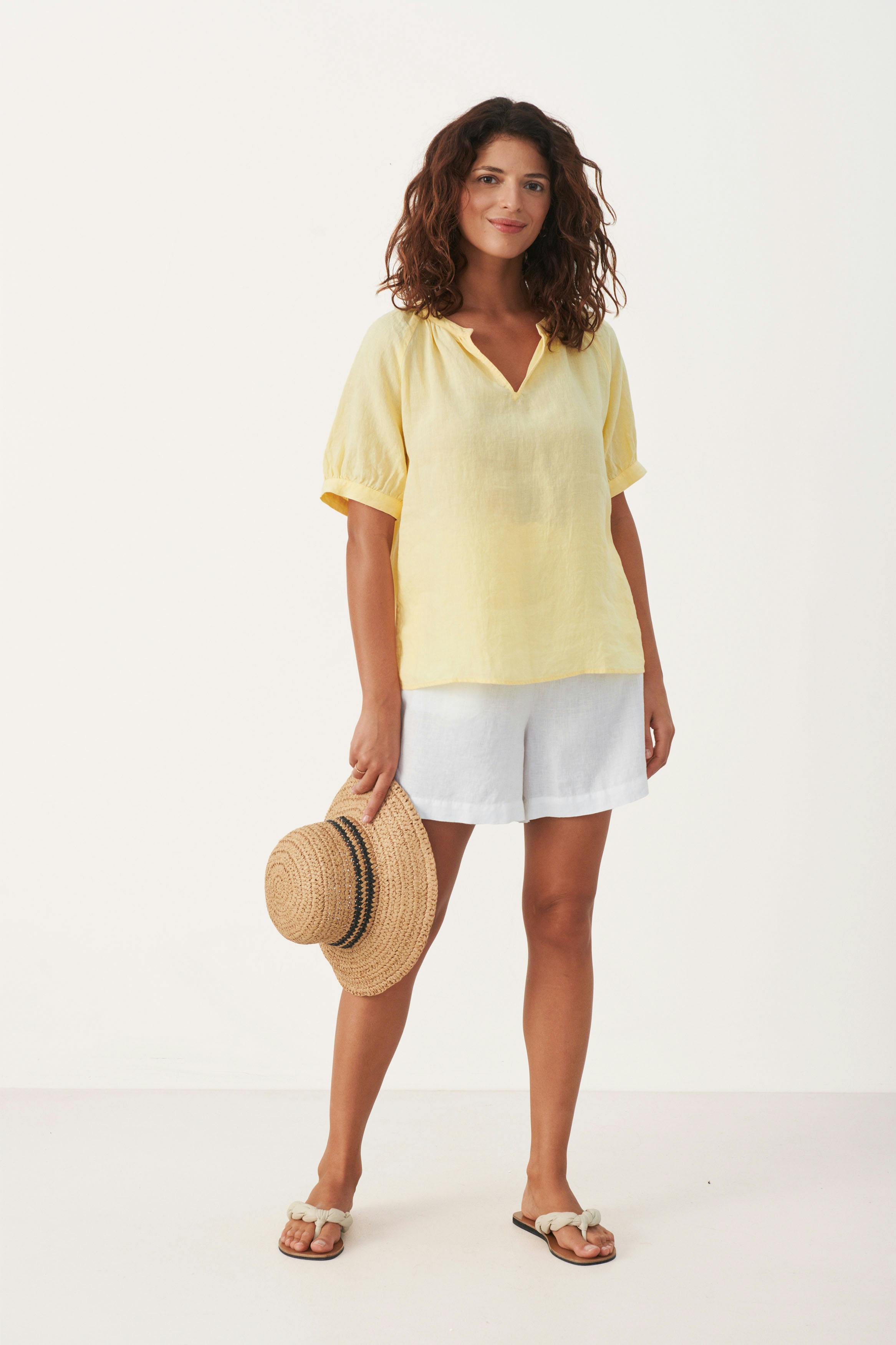 PopsyPW Short-sleeved linen blouse LOOKBOOK FRONT 30306825-120720