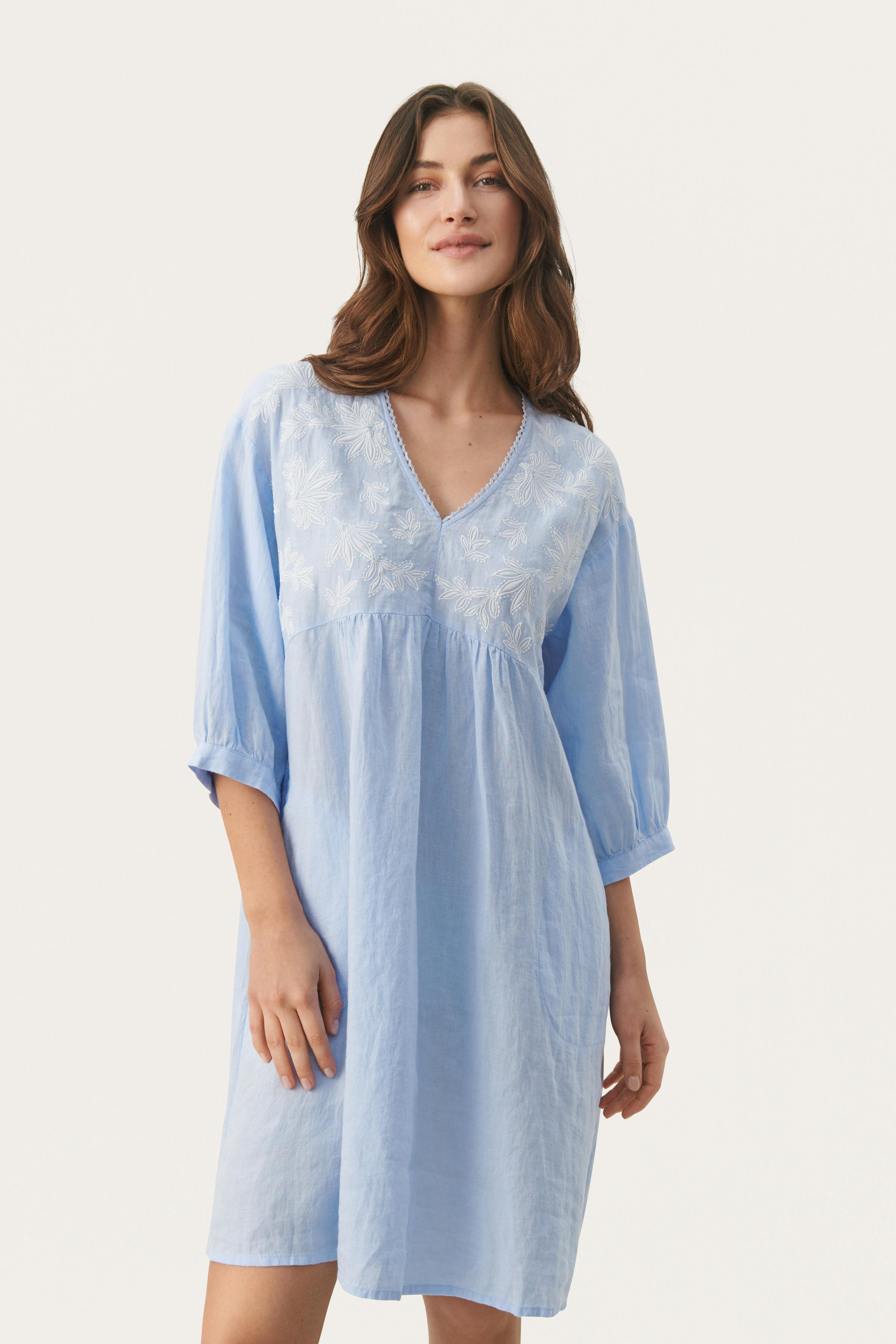 GiazellaPW Short linen dress LOOKBOOK FRONT 30308679-302979