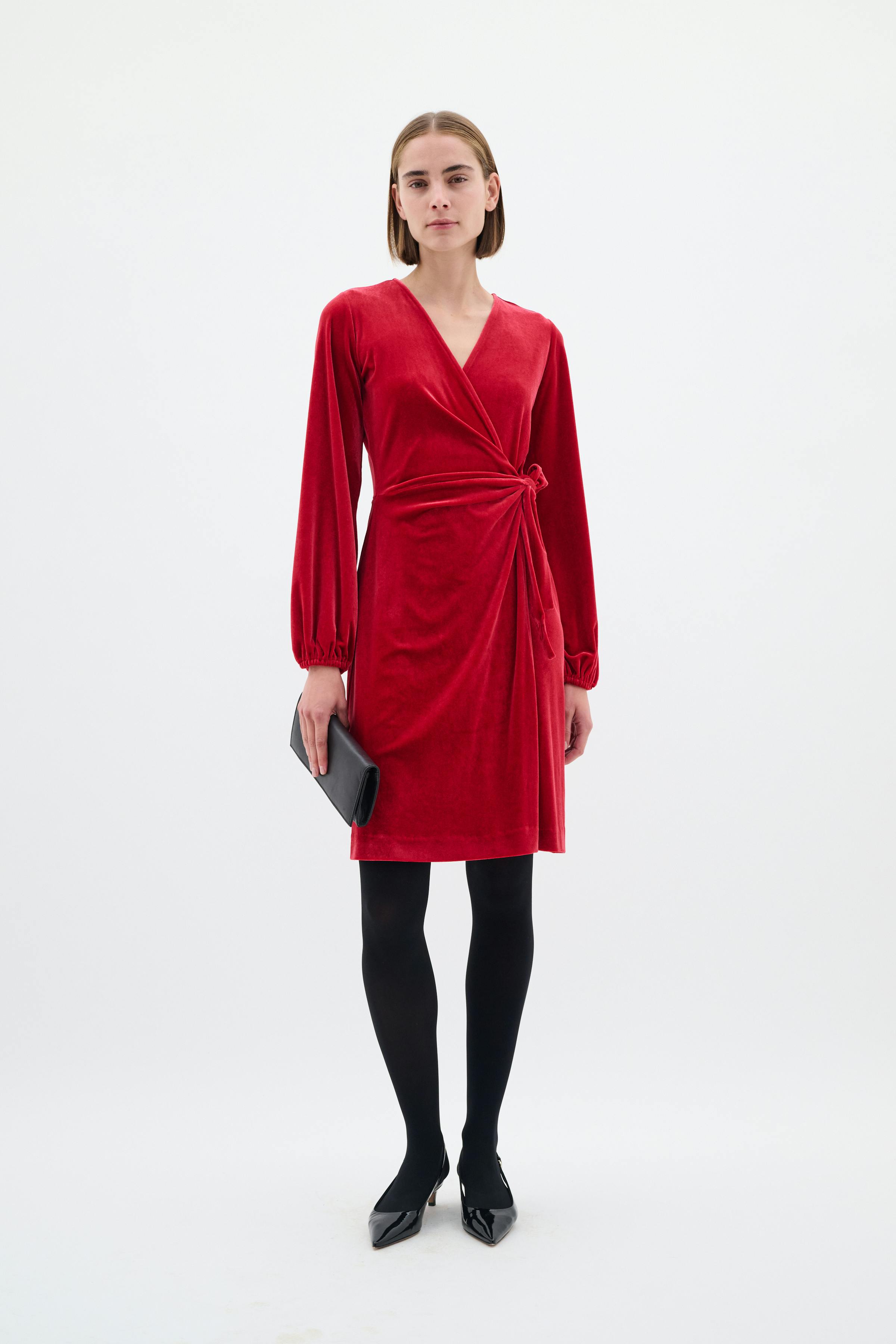 BrynnIW Goriel Velour Wrap Dress LOOKBOOK FRONT 30110083-300421