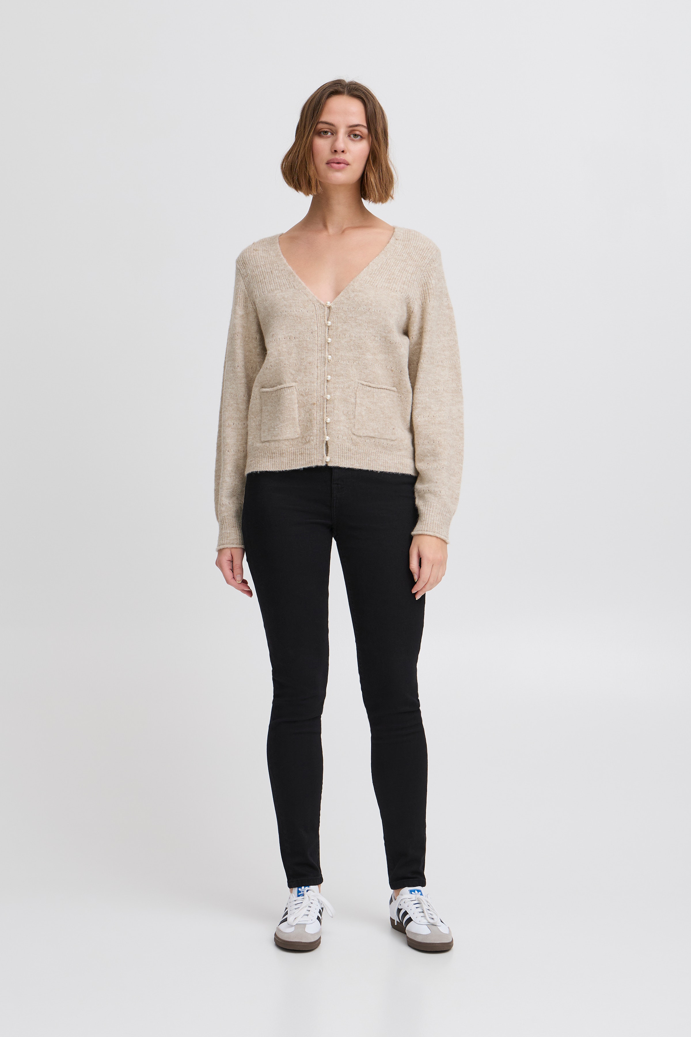 IHBANISE Strikket cardigan LOOKBOOK FRONT 20122586-1304011