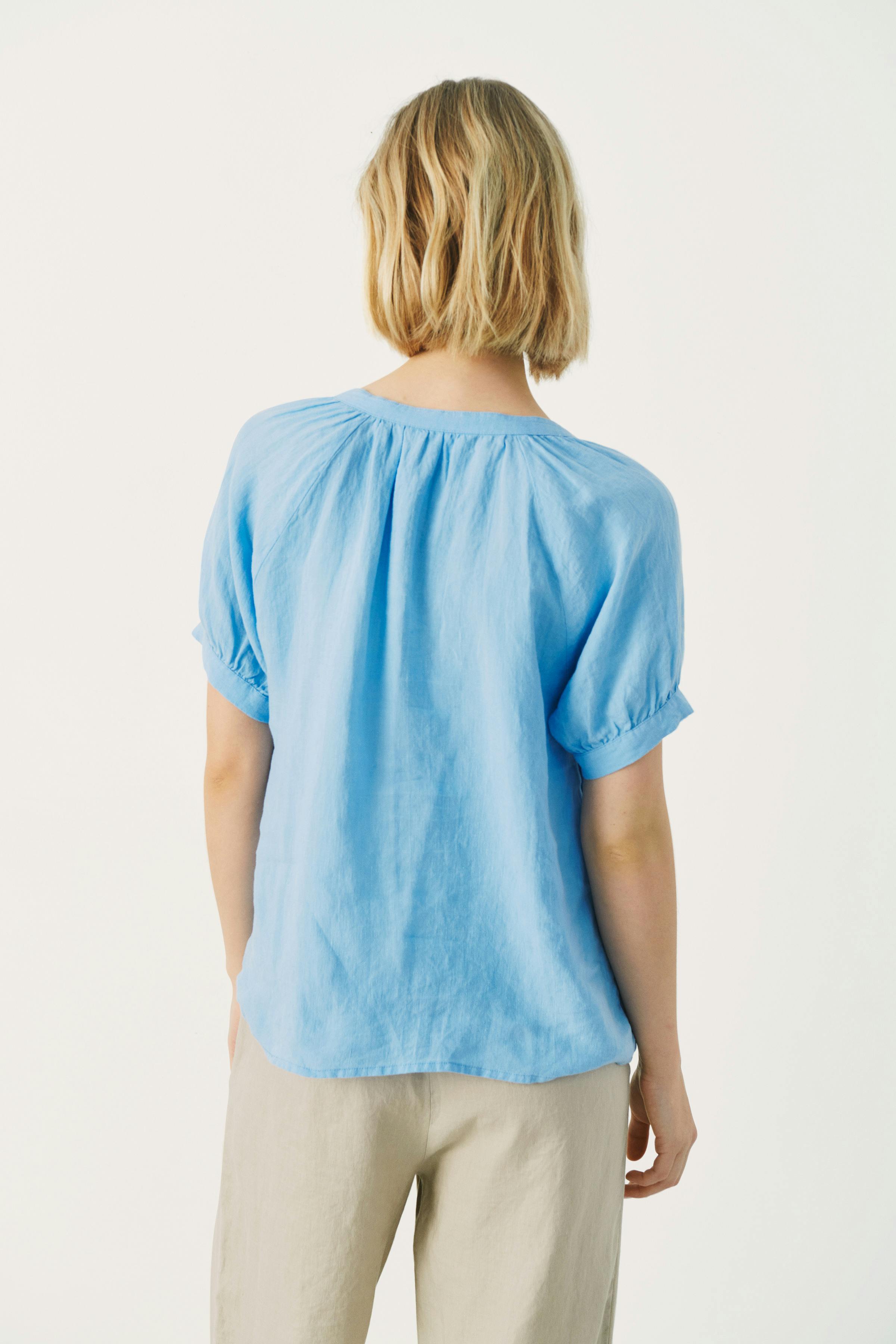 PopsyPW Short-sleeved linen blouse LOOKBOOK BACK 30306825-164120