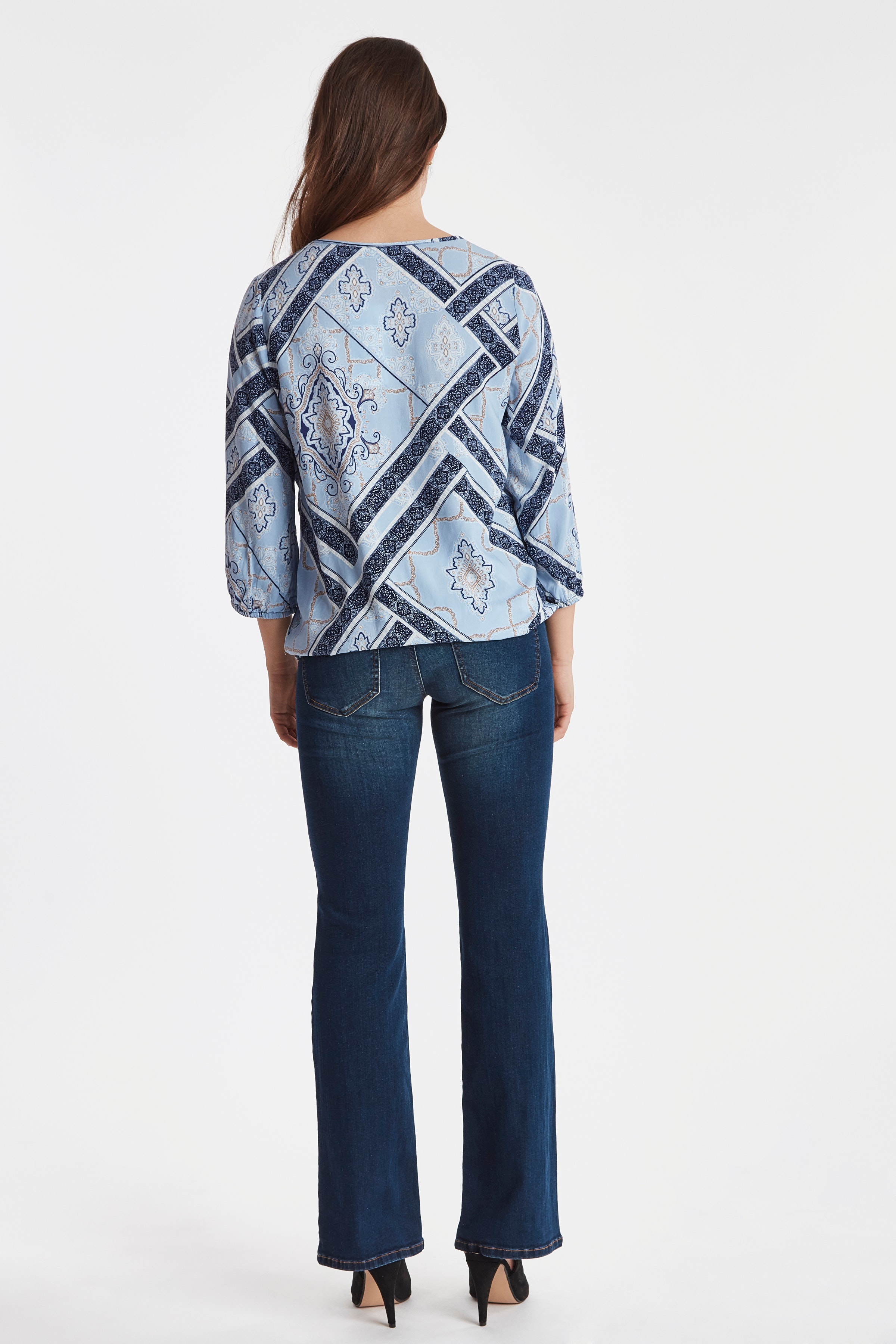 Blouse with short sleeve LOOKBOOK BACK 20607067-69439